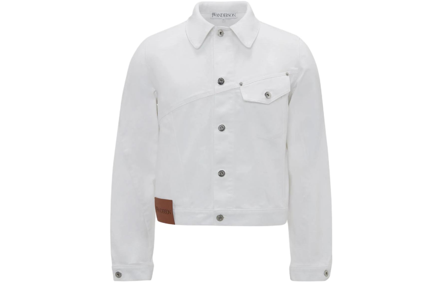 (Women) JW Anderson SS24  Asymmetric Cropped Loose Jacket White DJ0032-PG0880-001