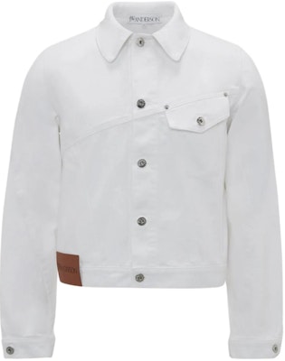 (W) JW Anderson SS24 Jaket Pendek Longgar Asimetrik Putih DJ0032-PG0880-001 Order (W) JW Anderson SS24 Jaket Pendek Longgar Asimetrik Putih DJ0032-PG0880-001