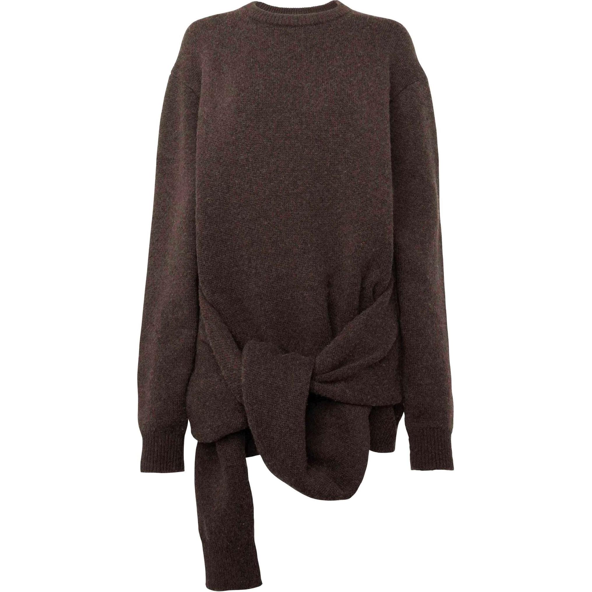 (Women) JW Anderson SS24  Brown Long Sleeve Knit Pullover Sweater KW1263YN0384958-BROWN