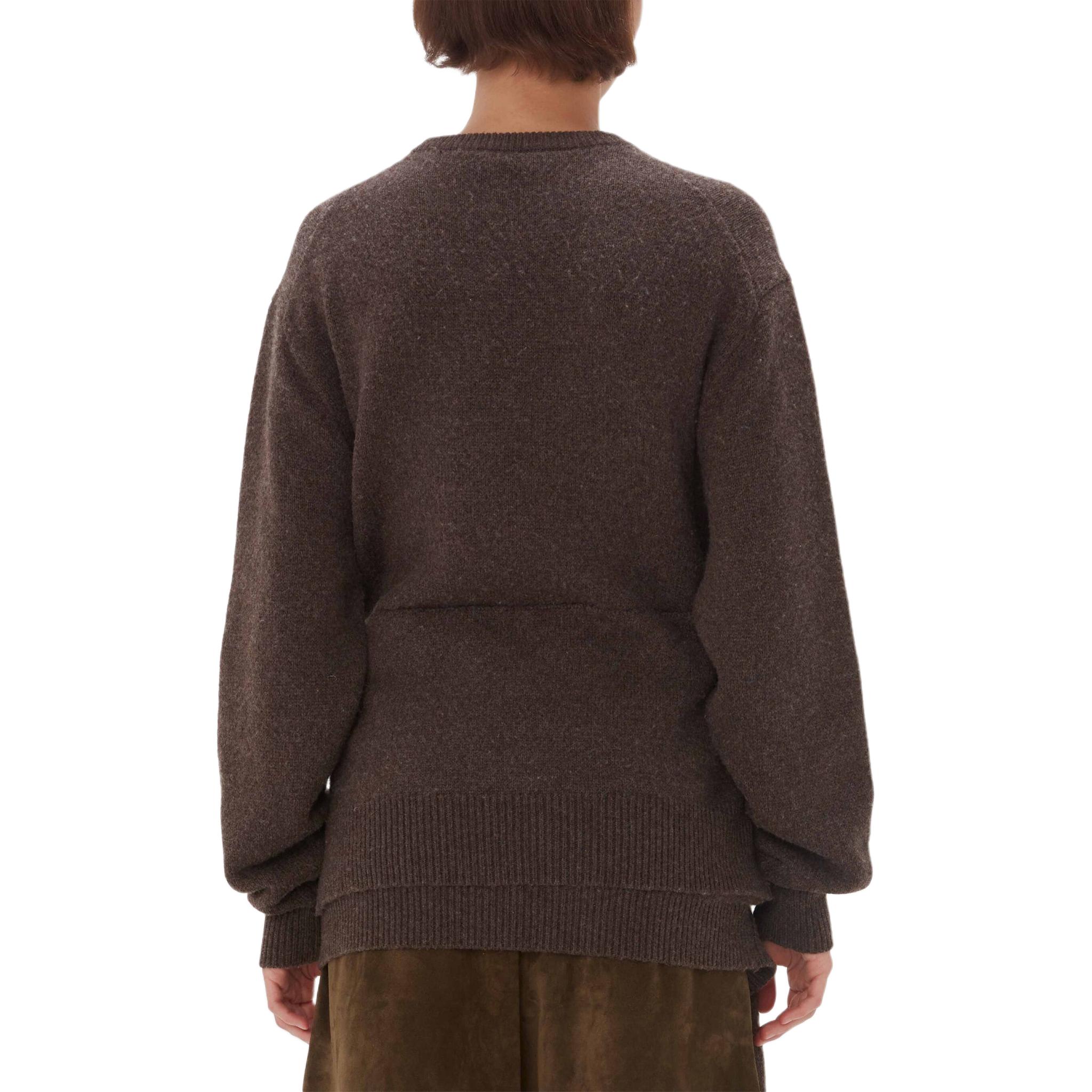 Shop (W) JW Anderson SS24 Coklat Baju Sejuk Knit Lengan Panjang KW1263YN0384958-BROWN