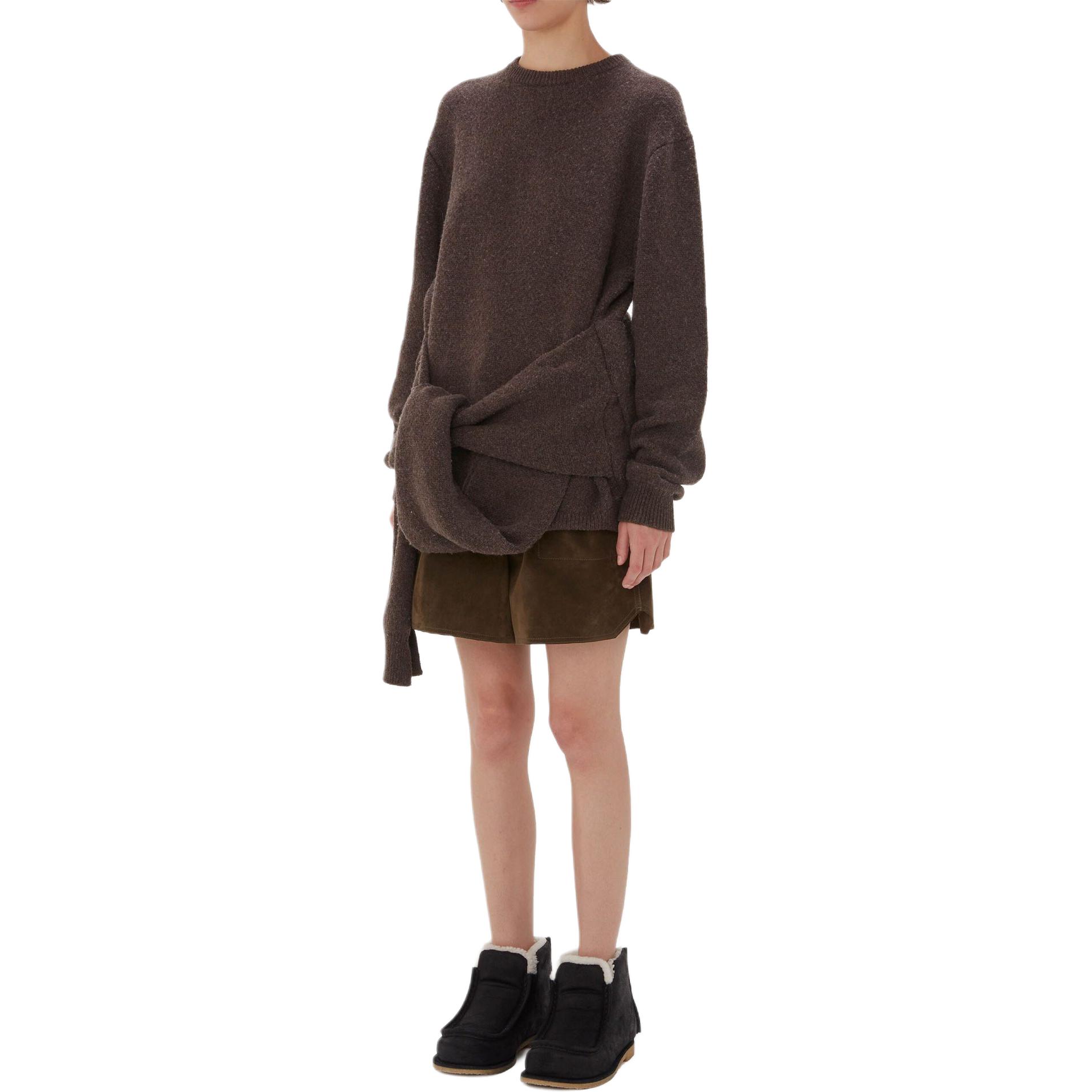 Purchase (W) JW Anderson SS24 Coklat Baju Sejuk Knit Lengan Panjang KW1263YN0384958-BROWN