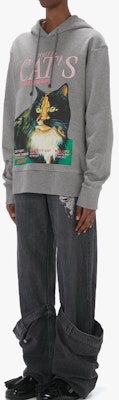 (W) JW Anderson SS24 Sudadera con Capucha Oversize Estampado de Gato Gris JW0203PG0771945 Purchase (W) JW Anderson SS24 Sudadera con Capucha Oversize Estampado de Gato Gris JW0203PG0771945