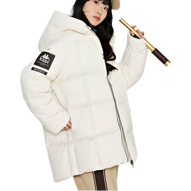 (Women) Kappa  Hooded Long-Sleeve Down Jacket Birch White Casual Warm Coat. K0D82YY75-0114 圖 4