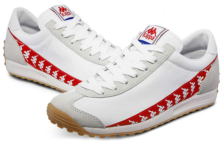 Shop Kappa BANDA 復古串標 低幫 運動休閒鞋 女款 白紅