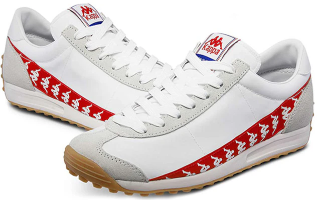 Kappa BANDA 復古串標 低幫 運動休閒鞋 女款 白紅 Shop Kappa BANDA 復古串標 低幫 運動休閒鞋 女款 白紅