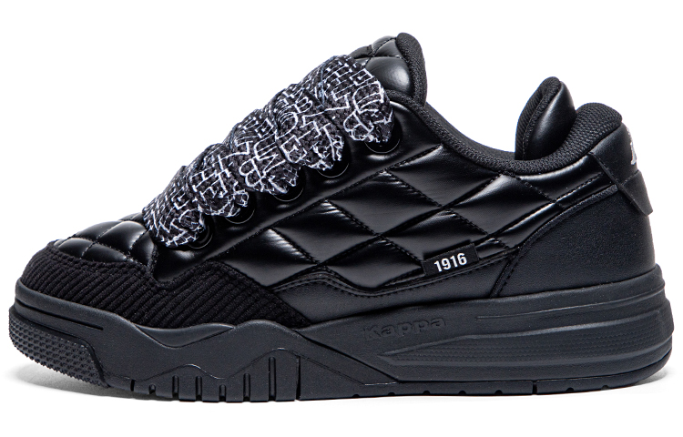 (Women) Kappa Black Mid-Top Casual Sneakers, Stylish, Comfortable, Durable Grip. K0E25CC53CJ-990