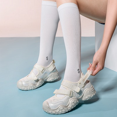 Kappa 潮流休閒 透氣舒適 沙灘涼鞋 女款 冬日白 1