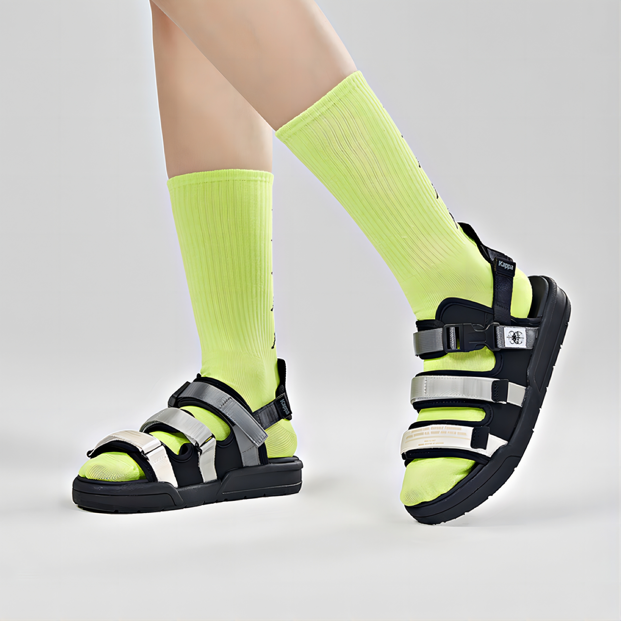 (W) Kappa Fashion Sports Sandals 'Black Grey' 圖 6