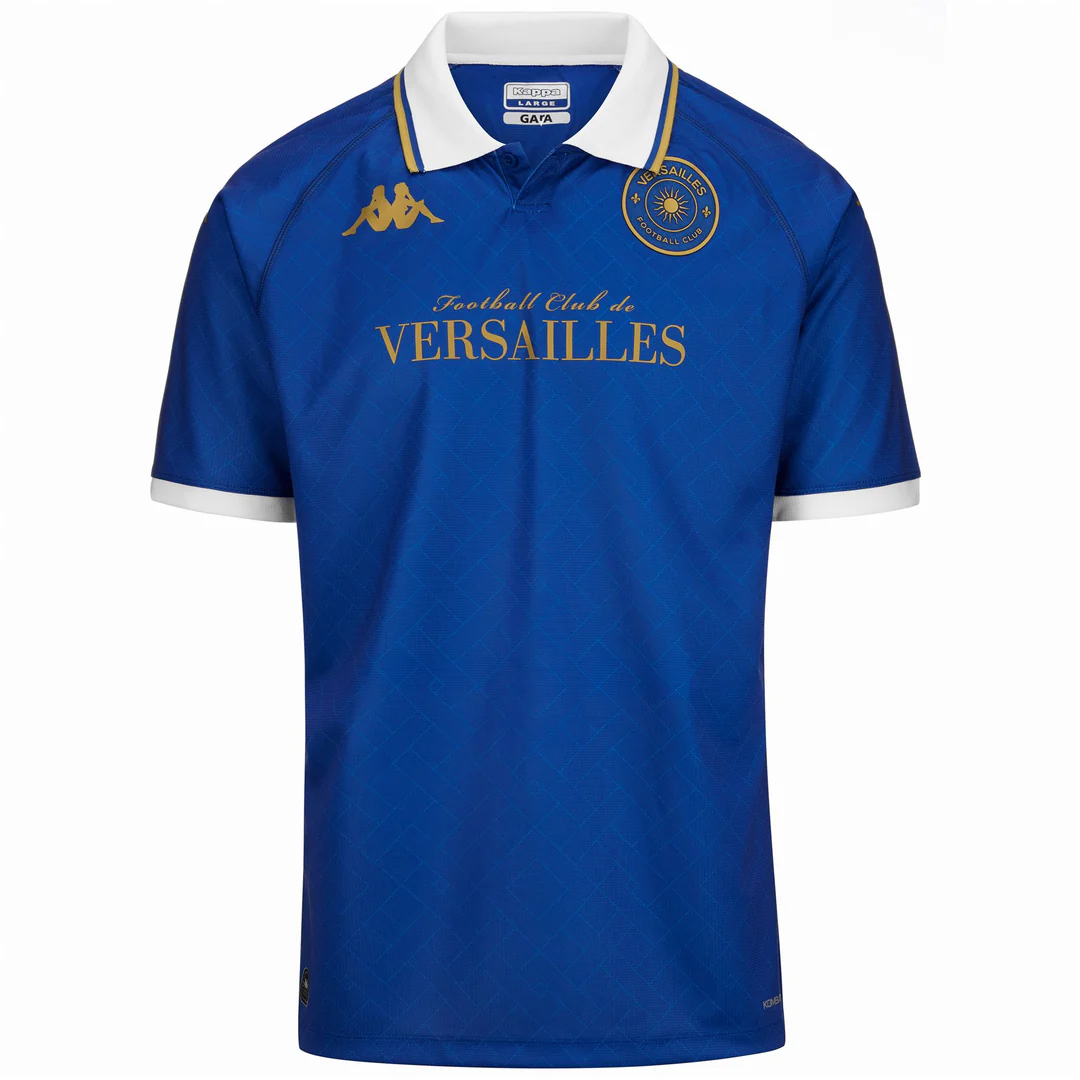 Kappa FC Versailles Blue White Gold Short Sleeve Football Jersey. 361V7DW