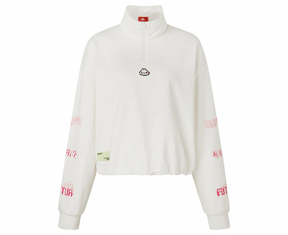 women-kappa-half-zip-pullover-sweatshirt-with-letter-print-k0-a62-wt-89