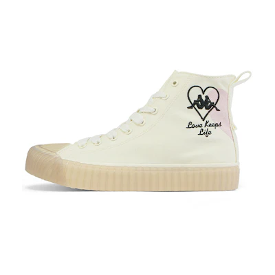 (W) Kappa High-Top Canvas 'Embroidered Winter White Valentine's'