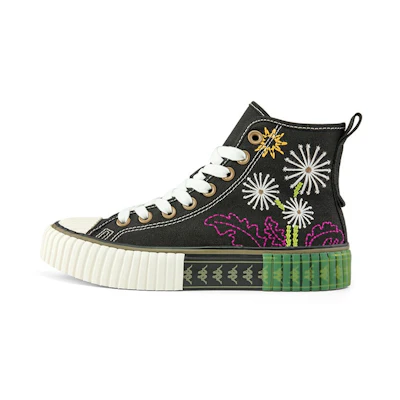 (W) Kappa High-Top Casual Embroidered 'Black'