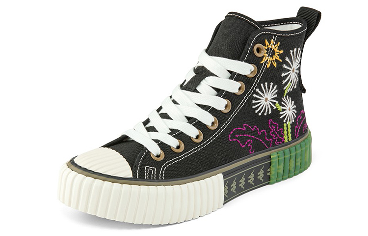 (W) Kappa High-Top Casual Embroidered 'Black' 圖 2