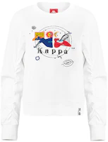 (Women) Kappa Logo Printed Casual Knit Pullover Crewneck Sweatshirt Women White K0A62WT76D (Women) Kappa Logo Printed Casual Knit Pullover Crewneck Sweatshirt Women White K0A62WT76D