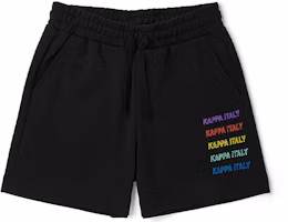 (Women) Kappa Logo Series Black Shorts with Colorful Letter Print Design K0C42DY01D (Women) Kappa Logo Series Black Shorts with Colorful Letter Print Design K0C42DY01D