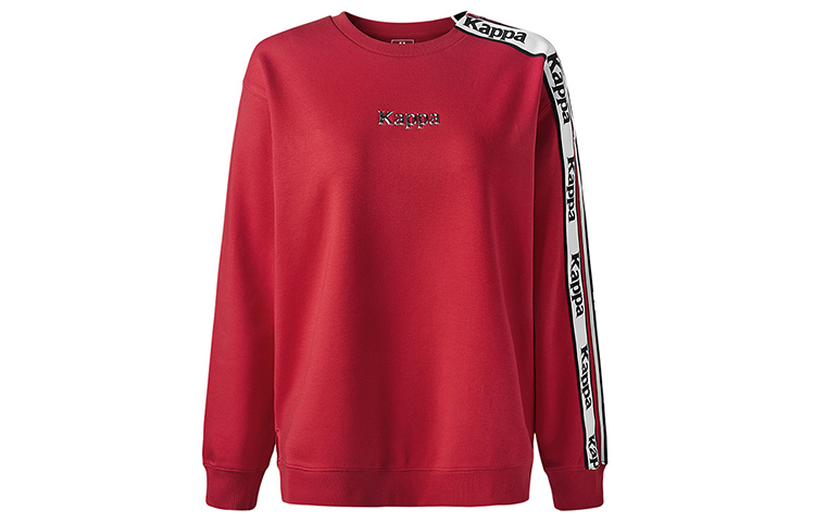 (Women) Kappa Pullover Sweatshirt with Logo Print and Lettered Tape Design K0A22WT37D