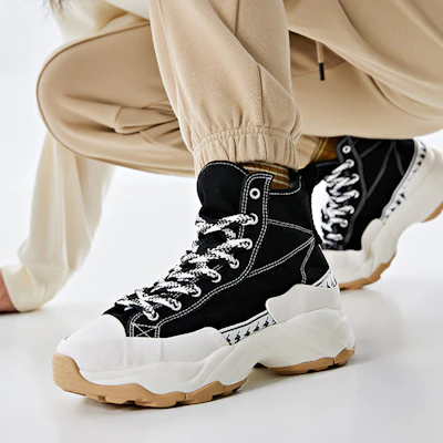 (W) Kappa Retro High ''Schwarzer Komfort'' K0D65VS27-990 Details for (W) Kappa Retro High ''Schwarzer Komfort'' K0D65VS27-990