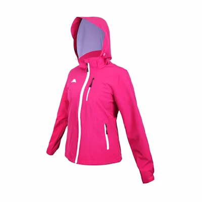 (Women) Kappa Waterproof Windproof Hooded Jacket Pink Purple Silver 331I2ZW-XLF