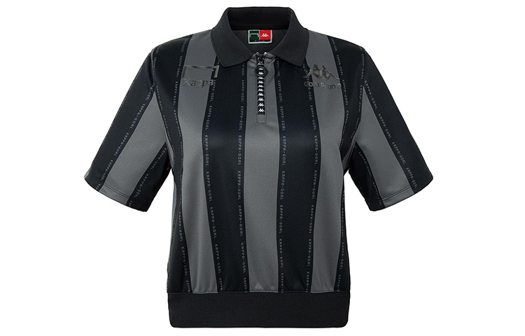 (Women) Kappa x GOALSTUDIO Striped Logo Print Polo Shirt for Women - Short Sleeve Sportswear. K0B42PD30
