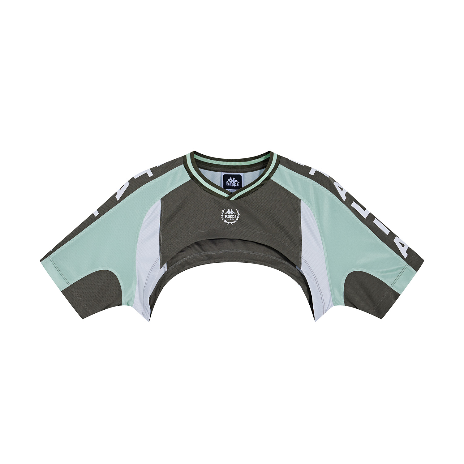 (Women) Kappa X Series Retro V-Neck Short Sleeve Loose Soccer Shirt - Green KPDHCTD61-3731