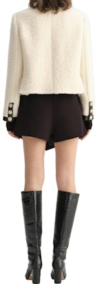 (Women) KARL LAGERFELD Beige Patchwork Long Sleeve Button-Up Jacket E37W1560 Shop (Women) KARL LAGERFELD Beige Patchwork Long Sleeve Button-Up Jacket E37W1560