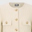 Sizing (Women) KARL LAGERFELD Beige Solid Color Long Sleeve Button-Up Jacket E37W1544