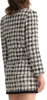 (Women) KARL LAGERFELD Black & White Plaid Tweed V-Neck Jacket. E37W1541-191985 Lookbook (Women) KARL LAGERFELD Black & White Plaid Tweed V-Neck Jacket. E37W1541-191985
