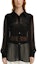 Sizing (Women) KARL LAGERFELD Black Business Casual Long Sleeve Button-Up Shirt 241L1647