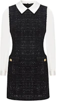 (Women) Karl Lagerfeld Black Casual Long Sleeve Dress with Contrast Collar. E36W1310 (Women) Karl Lagerfeld Black Casual Long Sleeve Dress with Contrast Collar. E36W1310