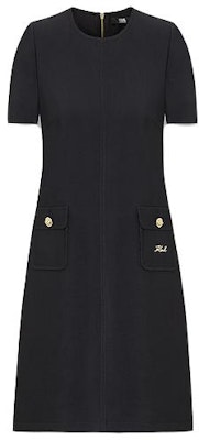 (Women) KARL LAGERFELD Black Casual Short Sleeve Crew Neck Dress E36W1307 Buy (Women) KARL LAGERFELD Black Casual Short Sleeve Crew Neck Dress E36W1307