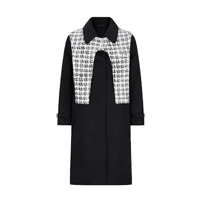 (Women) KARL LAGERFELD Black Colorblock Long Sleeve Single-Breasted Coat E37W1502