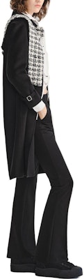 (Women) KARL LAGERFELD Black Colorblock Long Sleeve Single-Breasted Coat E37W1502 Purchase (Women) KARL LAGERFELD Black Colorblock Long Sleeve Single-Breasted Coat E37W1502