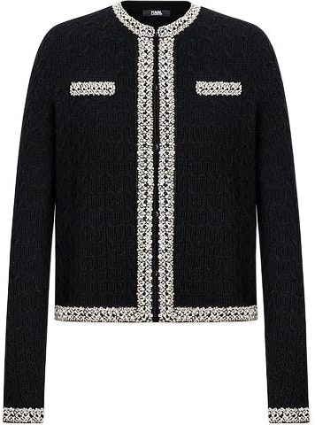 women-karl-lagerfeld-black-colorblock-short-knit-cardigan-luxury-streetwear-241-e2064