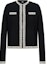Order (Women) KARL LAGERFELD Black Colorblock Short Knit Cardigan Luxury Streetwear. 241E2064