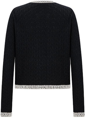 (Women) KARL LAGERFELD Black Colorblock Short Knit Cardigan Luxury Streetwear. 241E2064 Lookbook (Women) KARL LAGERFELD Black Colorblock Short Knit Cardigan Luxury Streetwear. 241E2064