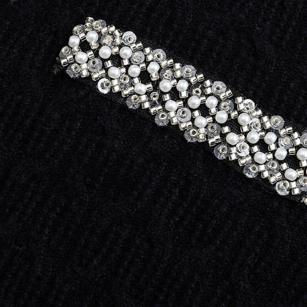 Purchase (Women) KARL LAGERFELD  Black Colorblock Short Knit Cardigan Luxury Streetwear. 241E2064