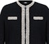 Sizing (Women) KARL LAGERFELD Black Colorblock Short Knit Cardigan Luxury Streetwear. 241E2064