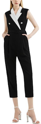 (W) KARL LAGERFELD Jumpsuit Hitam Double-Breasted Bergaya Moden. 221L1325 Shop (W) KARL LAGERFELD Jumpsuit Hitam Double-Breasted Bergaya Moden. 221L1325