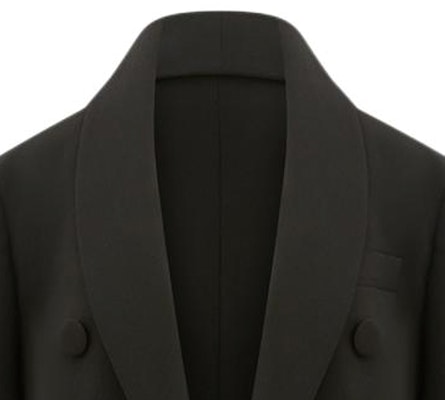 (Women) KARL LAGERFELD Black Double-Breasted Short Blazer with Notched Lapel 231L1435 Details for (Women) KARL LAGERFELD Black Double-Breasted Short Blazer with Notched Lapel 231L1435