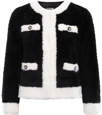 (Women) KARL LAGERFELD Black Faux Fur Long Sleeve Top with Contrast Pocket 226L1933999 Order (Women) KARL LAGERFELD Black Faux Fur Long Sleeve Top with Contrast Pocket 226L1933999
