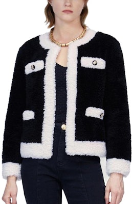 (Women) KARL LAGERFELD Black Faux Fur Long Sleeve Top with Contrast Pocket 226L1933999 Lookbook (Women) KARL LAGERFELD Black Faux Fur Long Sleeve Top with Contrast Pocket 226L1933999