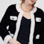 Sizing (Women) KARL LAGERFELD Black Faux Fur Long Sleeve Top with Contrast Pocket 226L1933999