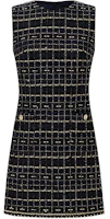 (Women) KARL LAGERFELD Black Gold Tweed Sleeveless Mini Dress SS24 E41W1315 (Women) KARL LAGERFELD Black Gold Tweed Sleeveless Mini Dress SS24 E41W1315