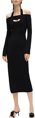 (Women) KARL LAGERFELD Black Halterneck Midi Knit Long Sleeve Dress SS24 241L1330 Lookbook (Women) KARL LAGERFELD Black Halterneck Midi Knit Long Sleeve Dress SS24 241L1330