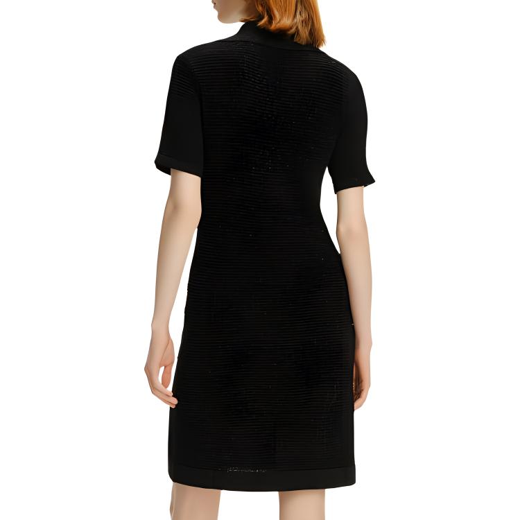 Purchase (Women) KARL LAGERFELD  Black Knit Short Sleeve V-Neck Crystal Dress. 241L1327