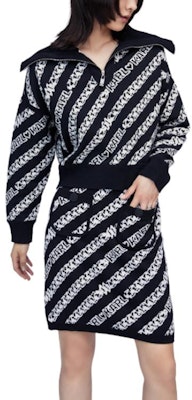 (Women) KARL LAGERFELD Black Knit Sweater with Letter Collar Design. 226L2057 Purchase (Women) KARL LAGERFELD Black Knit Sweater with Letter Collar Design. 226L2057