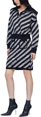 (Women) KARL LAGERFELD Black Knit Sweater with Letter Collar Design. 226L2057 Details for (Women) KARL LAGERFELD Black Knit Sweater with Letter Collar Design. 226L2057