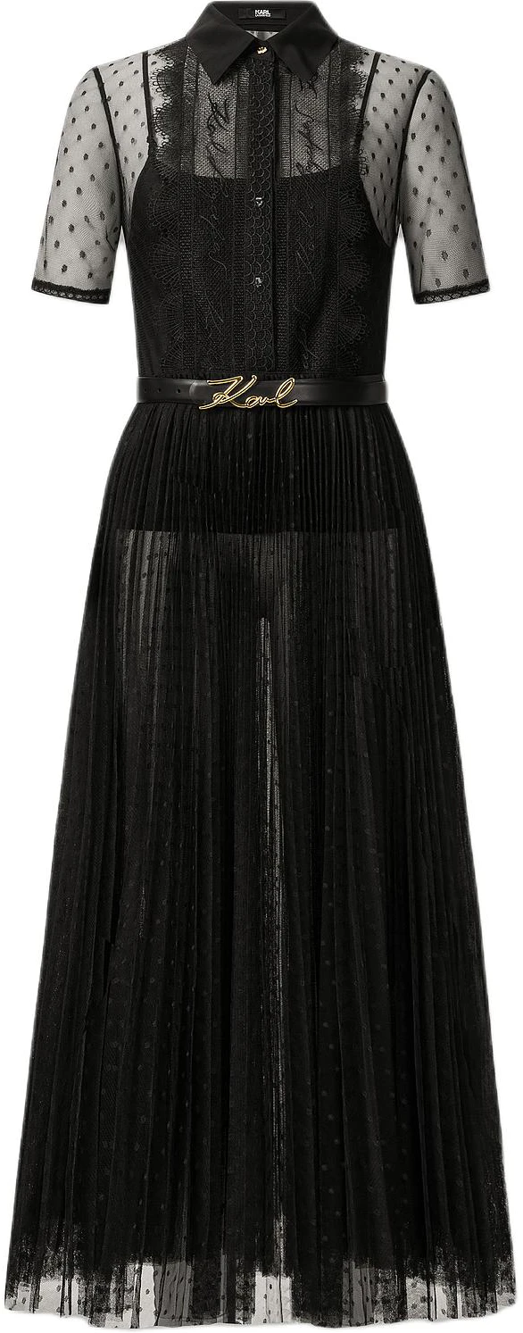 women-karl-lagerfeld-black-lace-trim-short-sleeve-button-up-dress-241-l1371