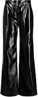 (Women) KARL LAGERFELD Black Leather Pants with Zipper Pockets High-Street Style. 226W1003999 (Women) KARL LAGERFELD Black Leather Pants with Zipper Pockets High-Street Style. 226W1003999