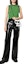 Lookbook (Women) KARL LAGERFELD Black Leather Pants with Zipper Pockets High-Street Style. 226W1003999